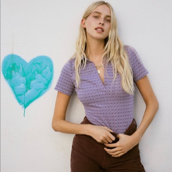 NWT - Zara Open Back Collared Bodysuit in Purple - Picture 2 of 5